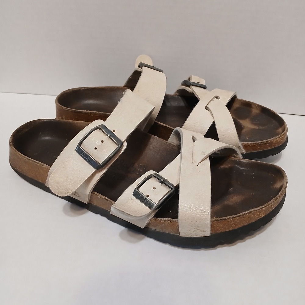 Birkenstock Birki's Nepal Cream Double Strap Sandals Women 8.5 EU 39